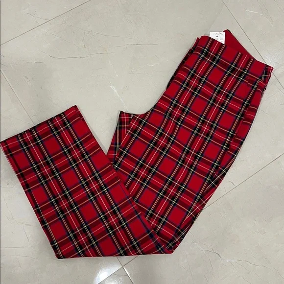 Plaid Red Women's Pants - Picture 5 of 6